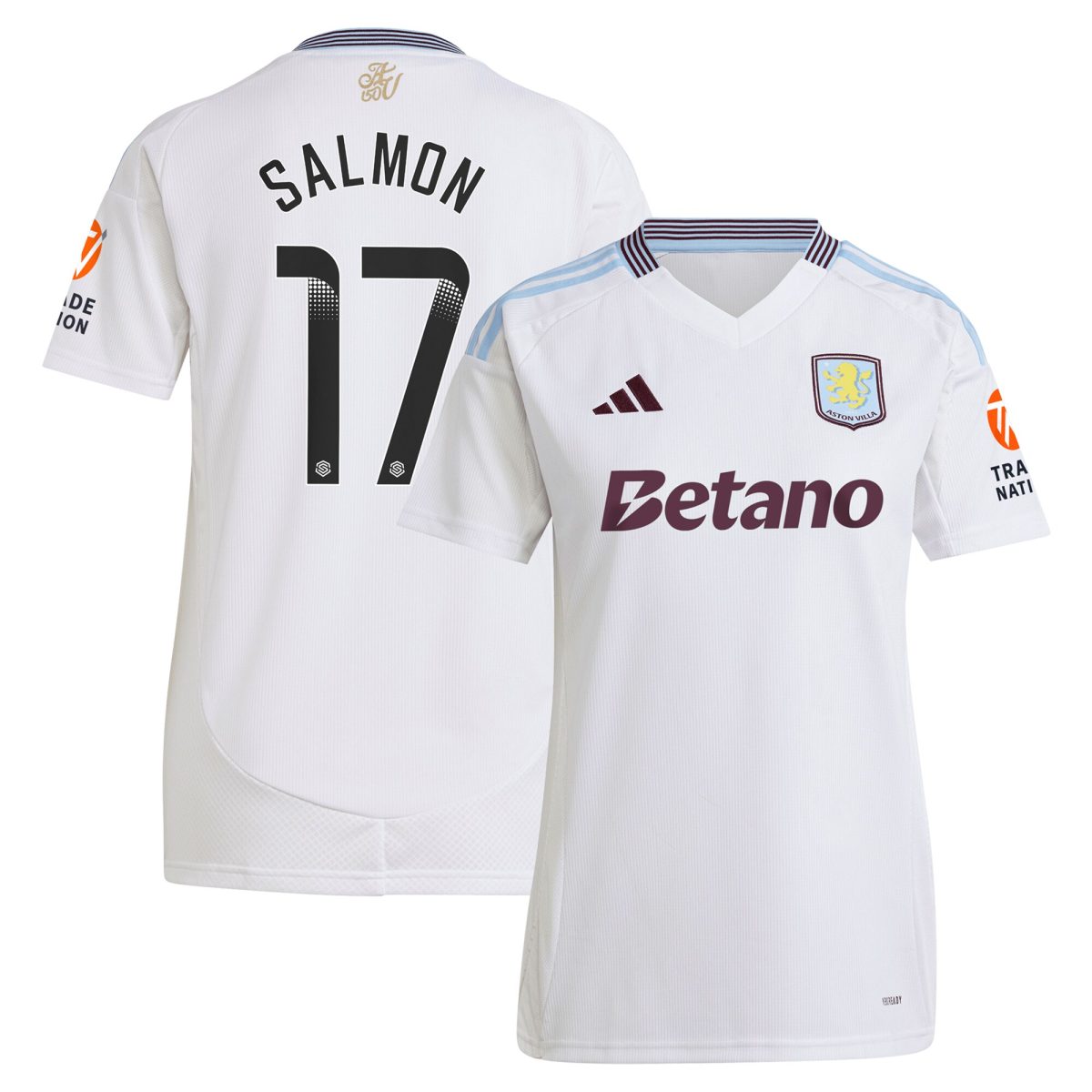 aston villa wsl adidas away shirt 2024-25 – womens with salmon 17 printing Collection | Official Aston Villa Shirts