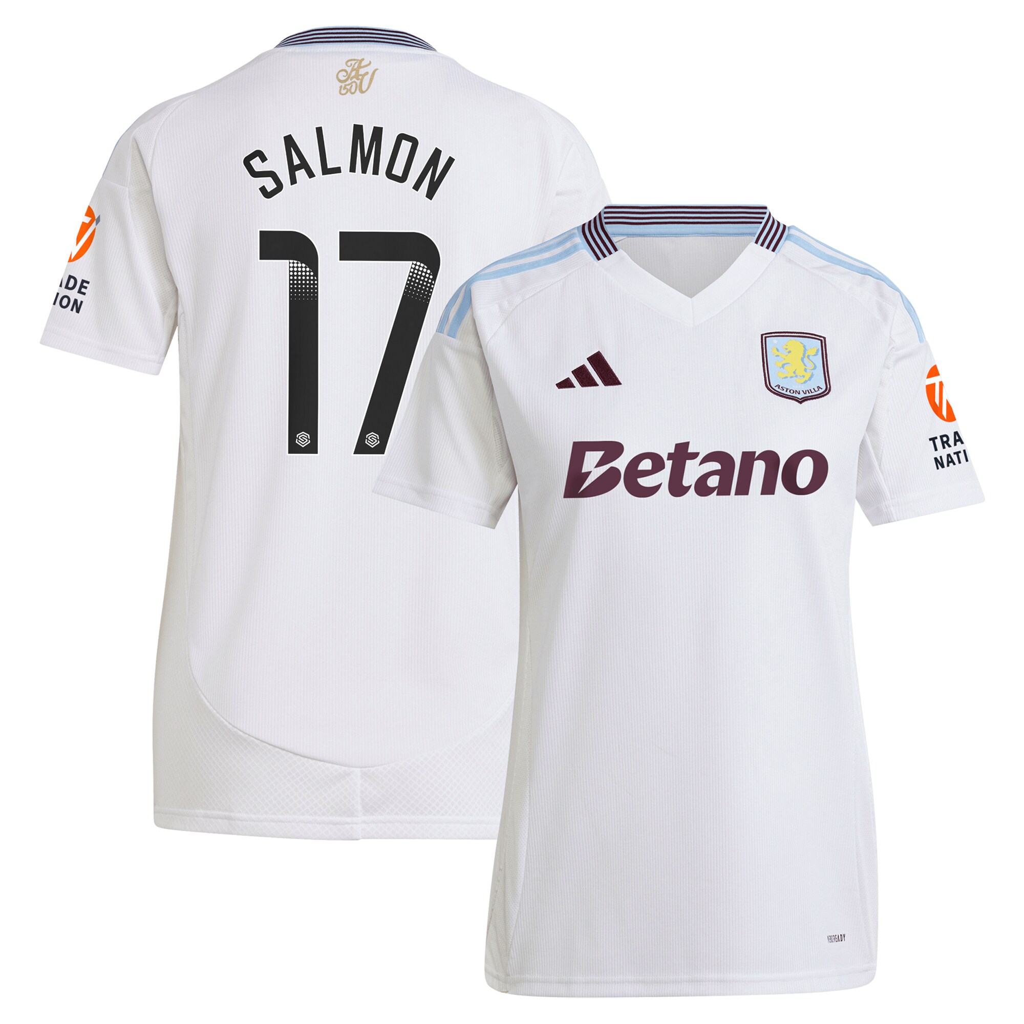 aston villa wsl adidas away shirt 2024-25 – womens with salmon 17 printing Collection | Official Aston Villa Shirts