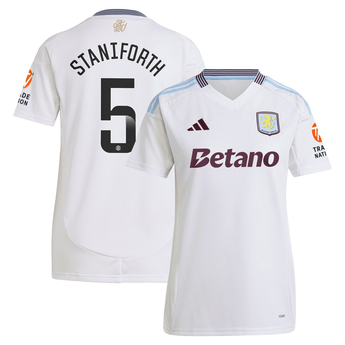 aston villa wsl adidas away shirt 2024-25 – womens with staniforth 5 printing Collection | Official Aston Villa Shirts