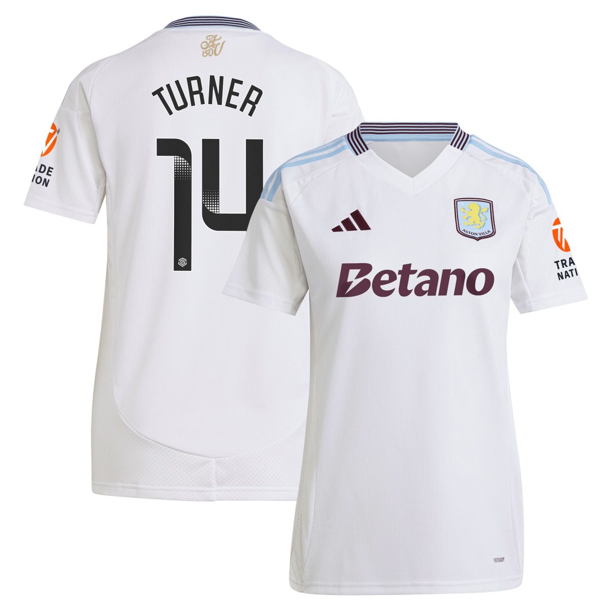 aston villa wsl adidas away shirt 2024-25 – womens with turner 14 printing Collection | Official Aston Villa Shirts
