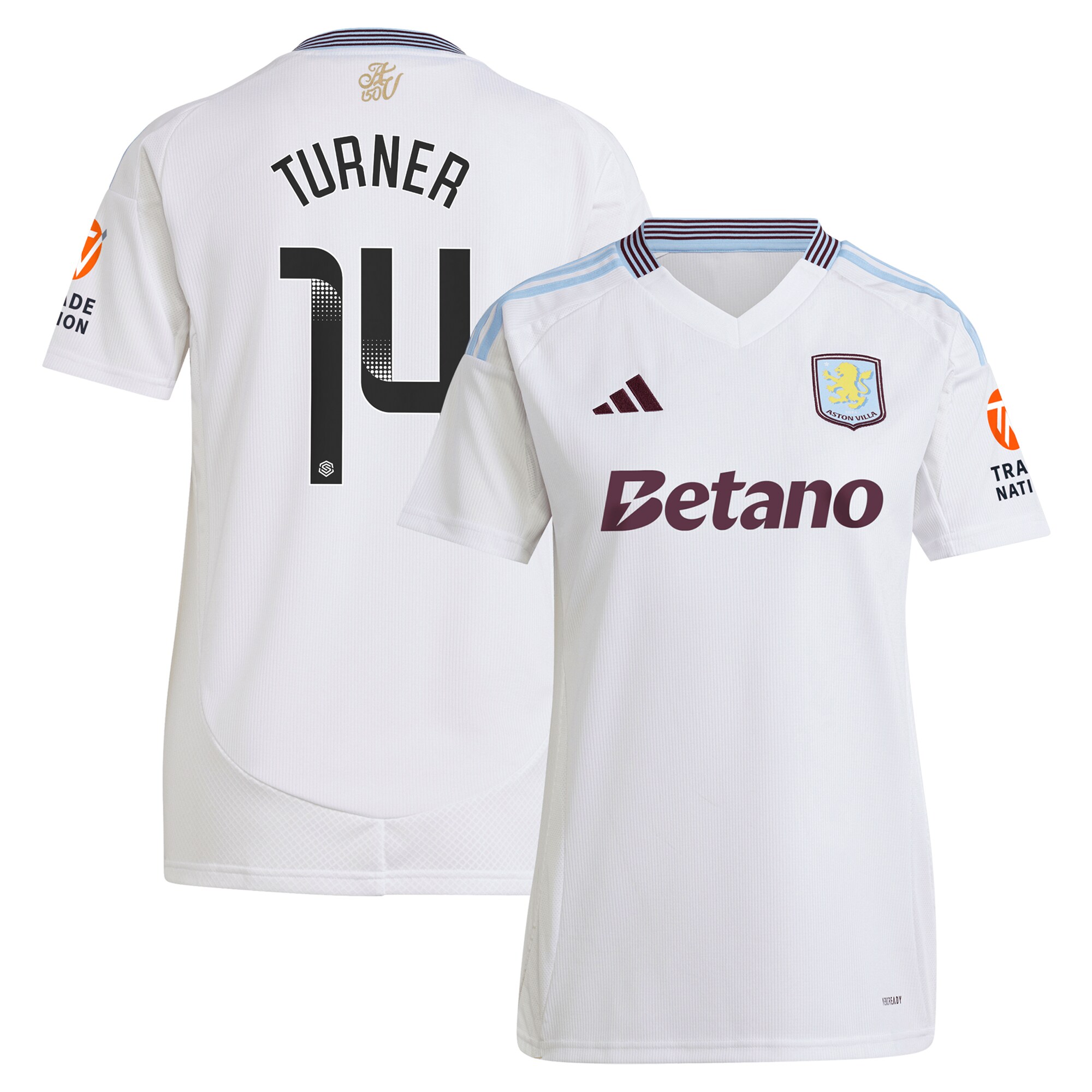 aston villa wsl adidas away shirt 2024-25 – womens with turner 14 printing Collection | Official Aston Villa Shirts