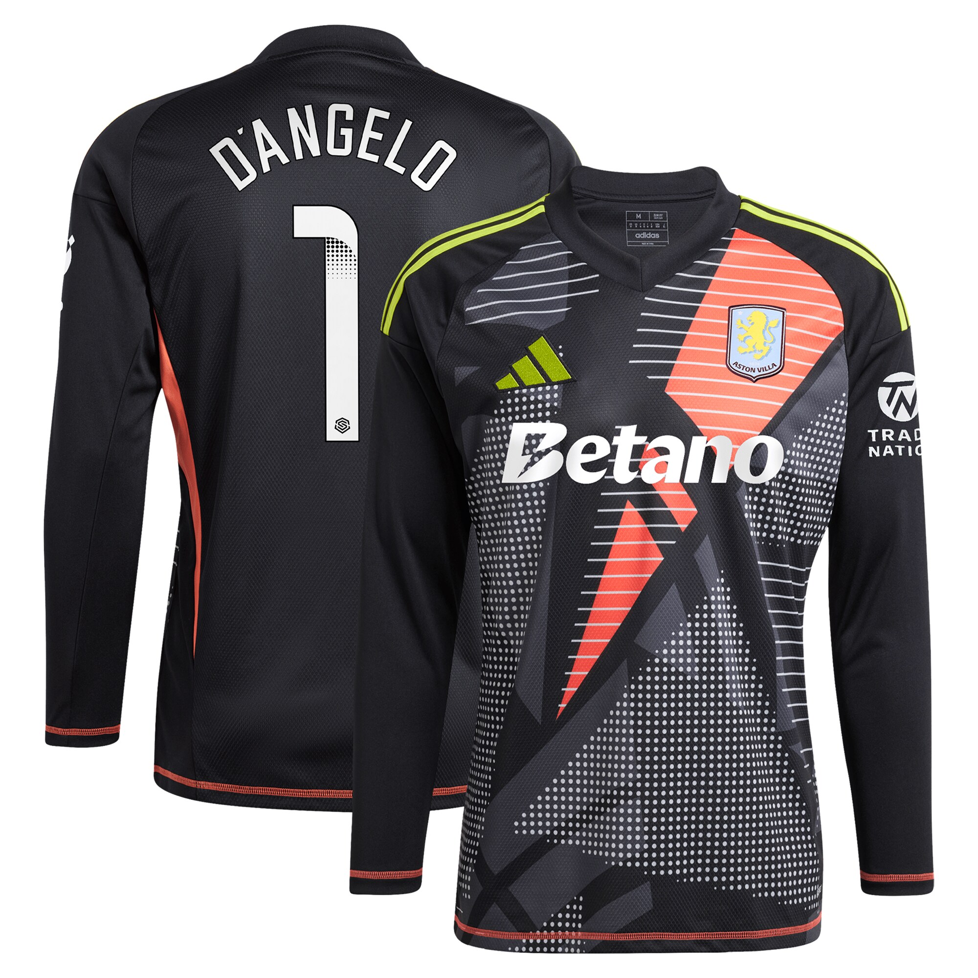 aston villa wsl adidas goalkeeper shirt 2024-25 – long sleeve with d8217angelo 1 printing Collection | Official Aston Villa Shirts