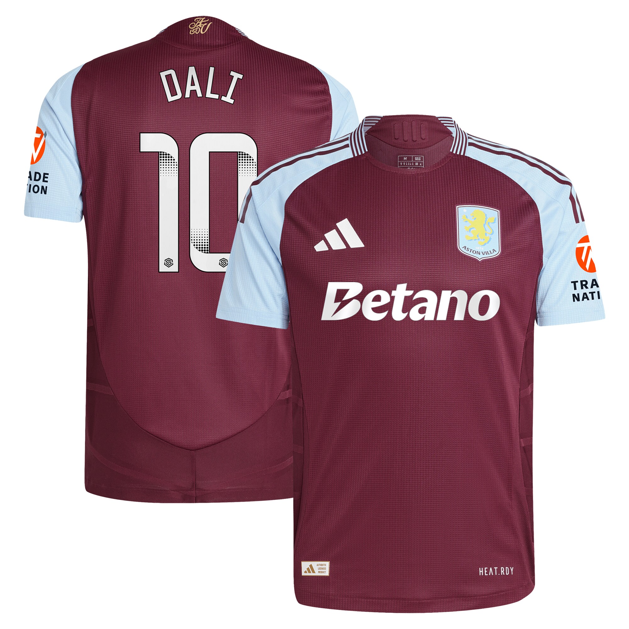 aston villa wsl adidas home authentic shirt 2024-25 with dali 10 printing Collection | Official Aston Villa Shirts
