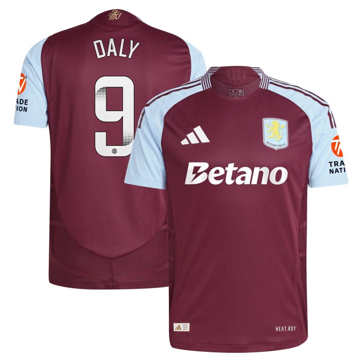 aston villa wsl adidas home authentic shirt 2024-25 with daly 9 printing Collection | Official Aston Villa Shirts