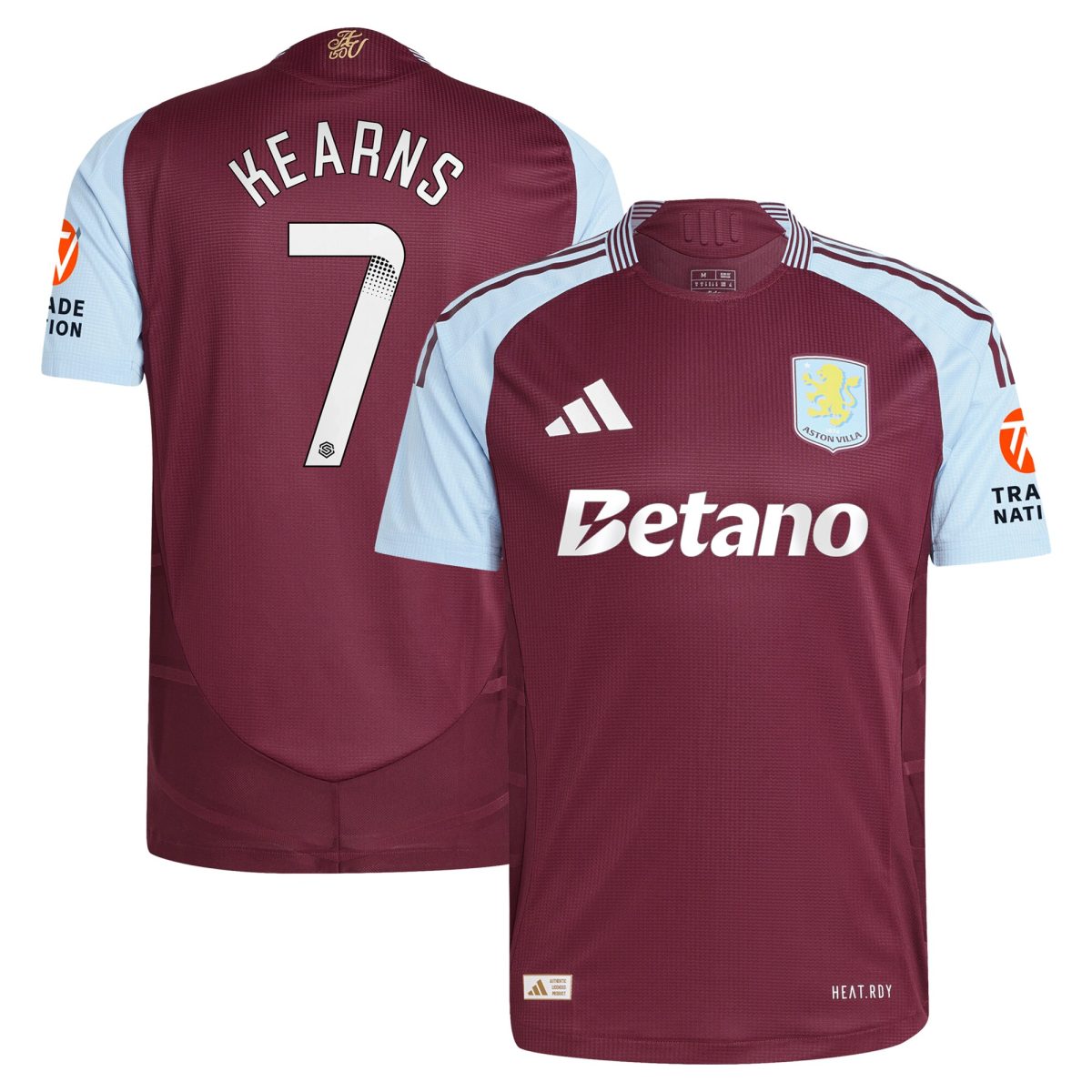 aston villa wsl adidas home authentic shirt 2024-25 with kearns 7 printing Collection | Official Aston Villa Shirts
