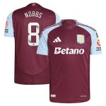 aston villa wsl adidas home authentic shirt 2024-25 with nobbs 8 printing Collection | Official Aston Villa Shirts