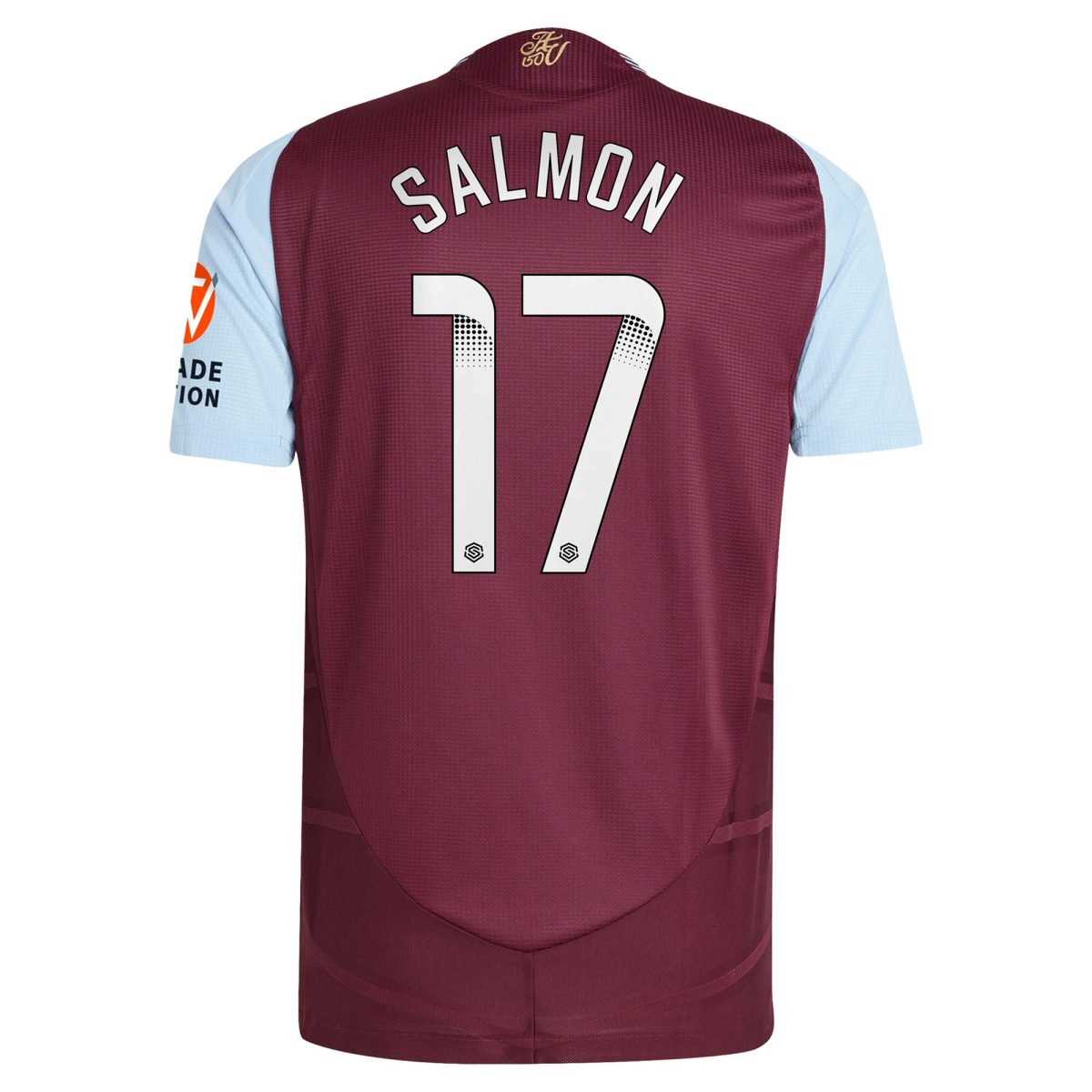 aston villa wsl adidas home authentic shirt 2024-25 with salmon 17 printing Collection | Official Aston Villa Shirts