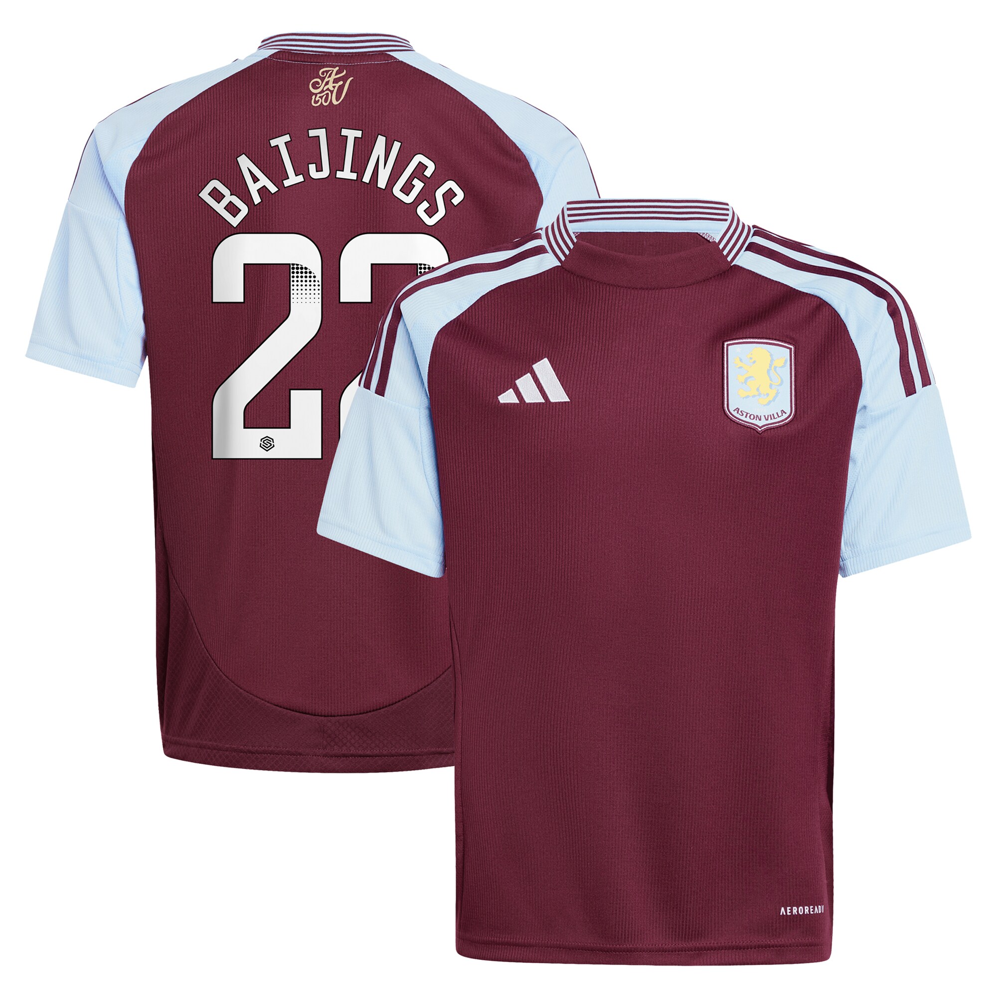 aston villa wsl adidas home shirt 2024-25 – kids with baijings 22 printing Collection | Official Aston Villa Shirts