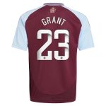 aston villa wsl adidas home shirt 2024-25 – kids with grant 23 printing Collection | Official Aston Villa Shirts
