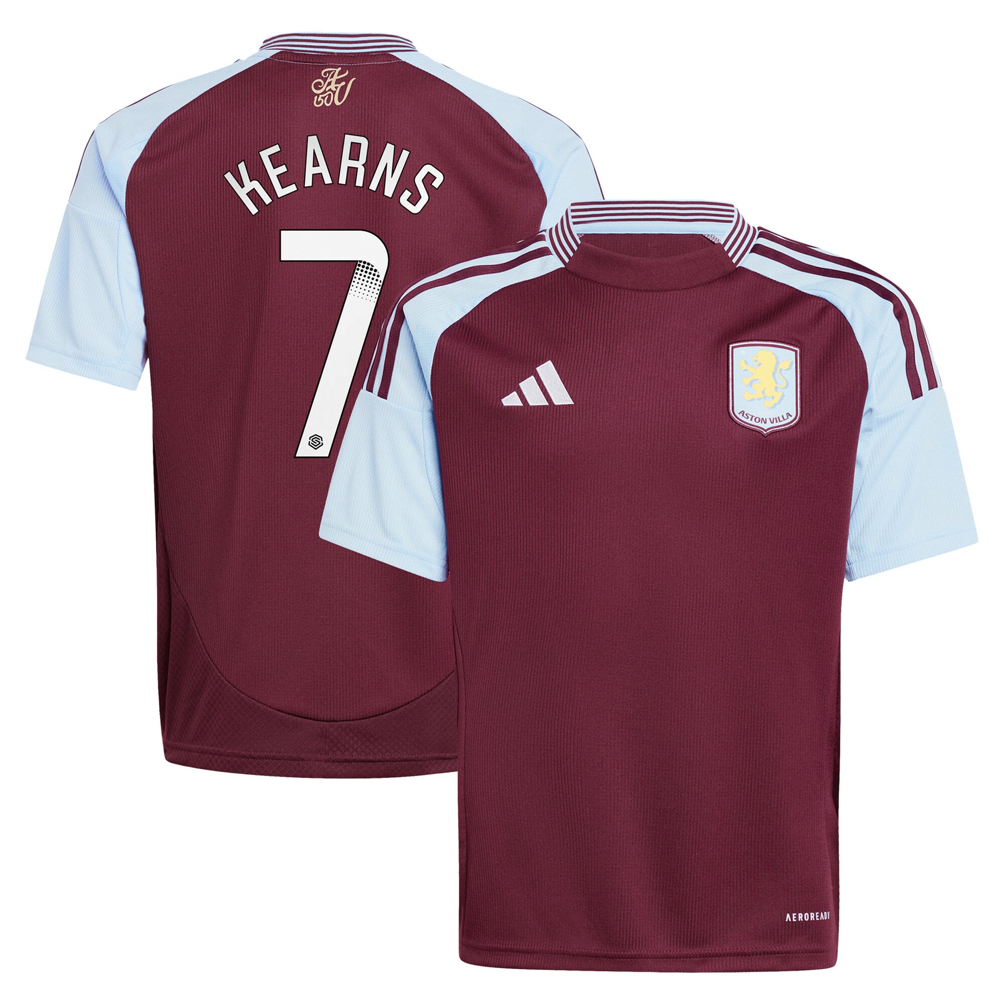 aston villa wsl adidas home shirt 2024-25 – kids with kearns 7 printing Collection | Official Aston Villa Shirts