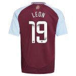 aston villa wsl adidas home shirt 2024-25 – kids with leon 19 printing Collection | Official Aston Villa Shirts
