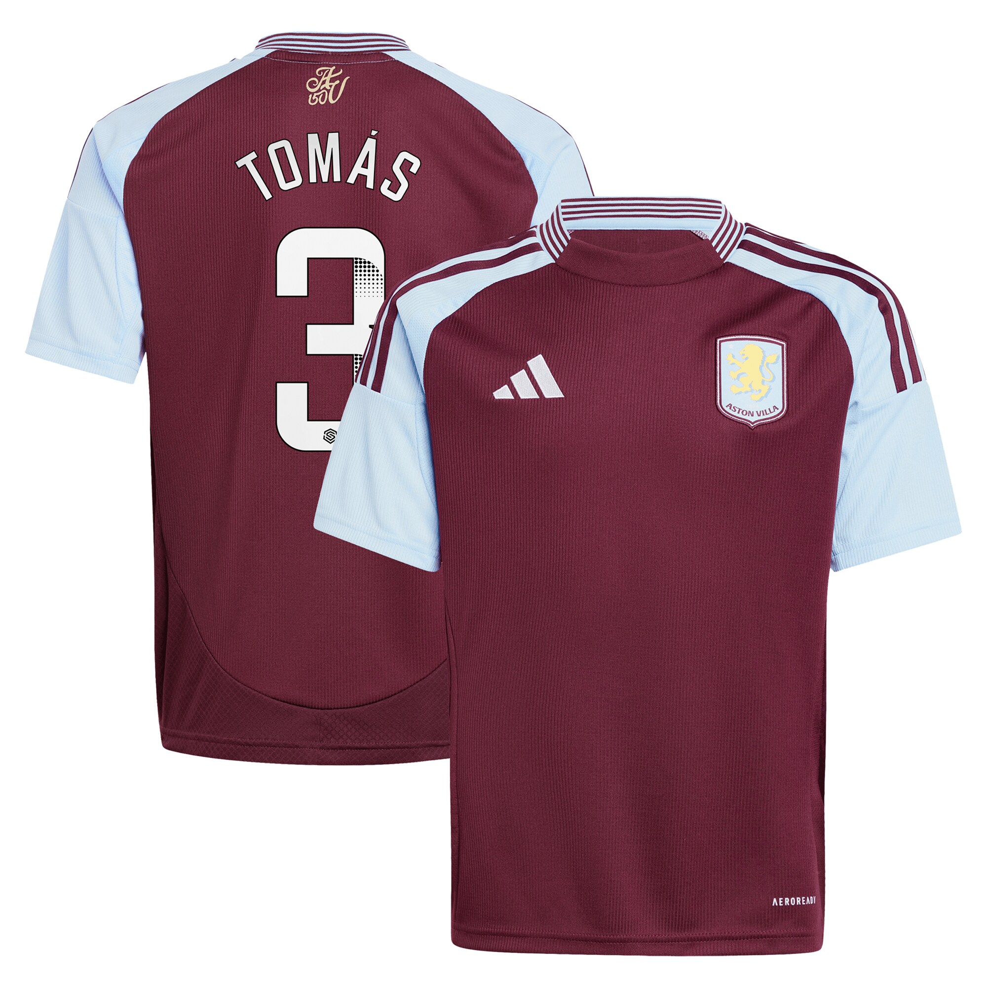 aston villa wsl adidas home shirt 2024-25 – kids with tomás 3 printing Collection | Official Aston Villa Shirts