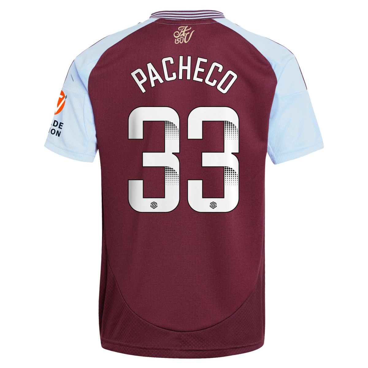 aston villa wsl adidas home shirt 2024-25 with pacheco 33 printing Collection | Official Aston Villa Shirts