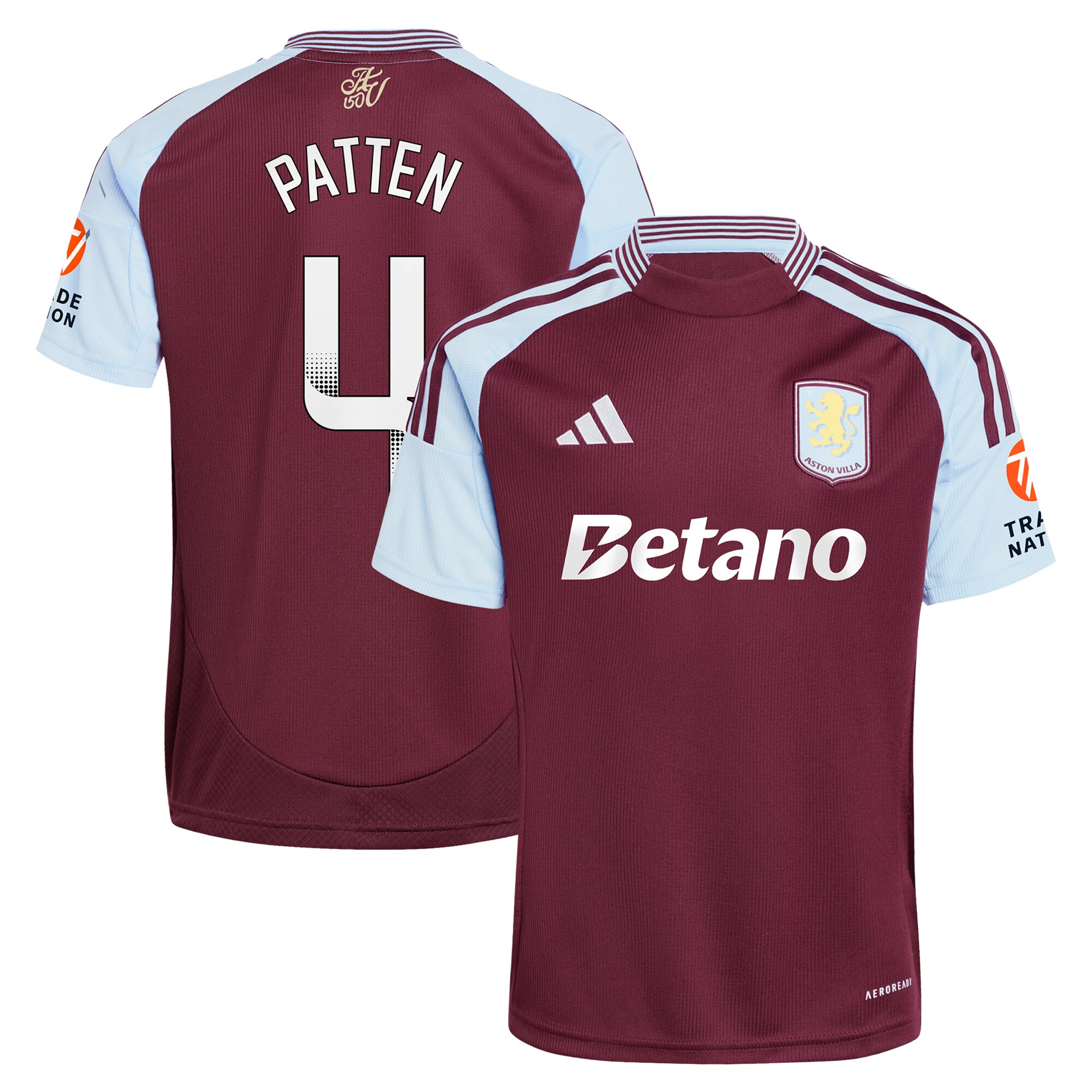 aston villa wsl adidas home shirt 2024-25 with patten 4 printing Collection | Official Aston Villa Shirts