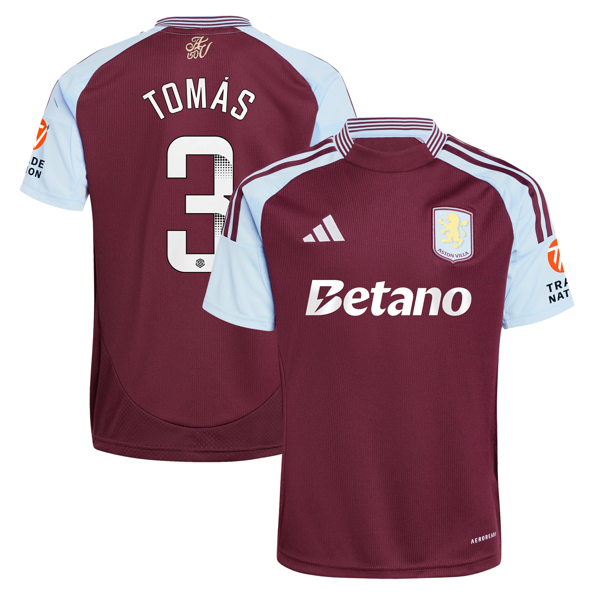 aston villa wsl adidas home shirt 2024-25 with tomás 3 printing Collection | Official Aston Villa Shirts