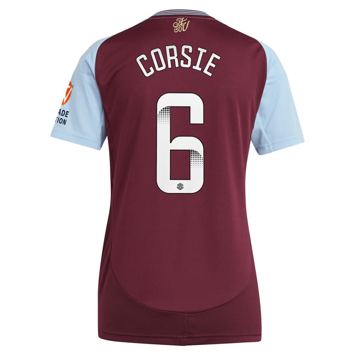 aston villa wsl adidas home shirt 2024-25 – womens with corsie 6 printing Collection | Official Aston Villa Shirts