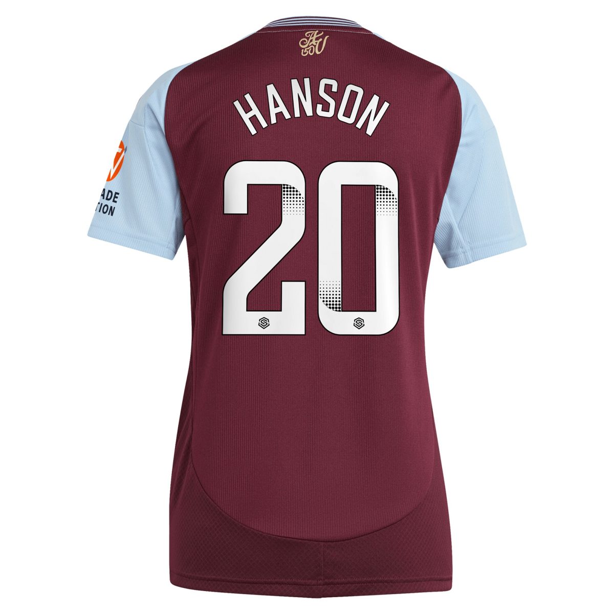 aston villa wsl adidas home shirt 2024-25 – womens with hanson 20 printing Collection | Official Aston Villa Shirts