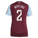 aston villa wsl adidas home shirt 2024-25 – womens with mayling 2 printing Collection | Official Aston Villa Shirts