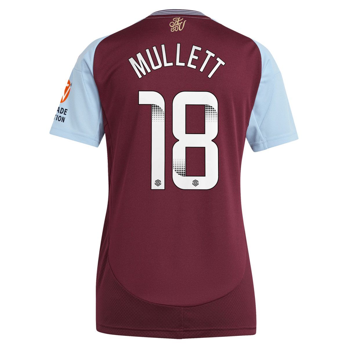 aston villa wsl adidas home shirt 2024-25 – womens with mullett 18 printing Collection | Official Aston Villa Shirts