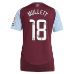 aston villa wsl adidas home shirt 2024-25 – womens with mullett 18 printing Collection | Official Aston Villa Shirts