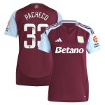 aston villa wsl adidas home shirt 2024-25 – womens with pacheco 33 printing Collection | Official Aston Villa Shirts