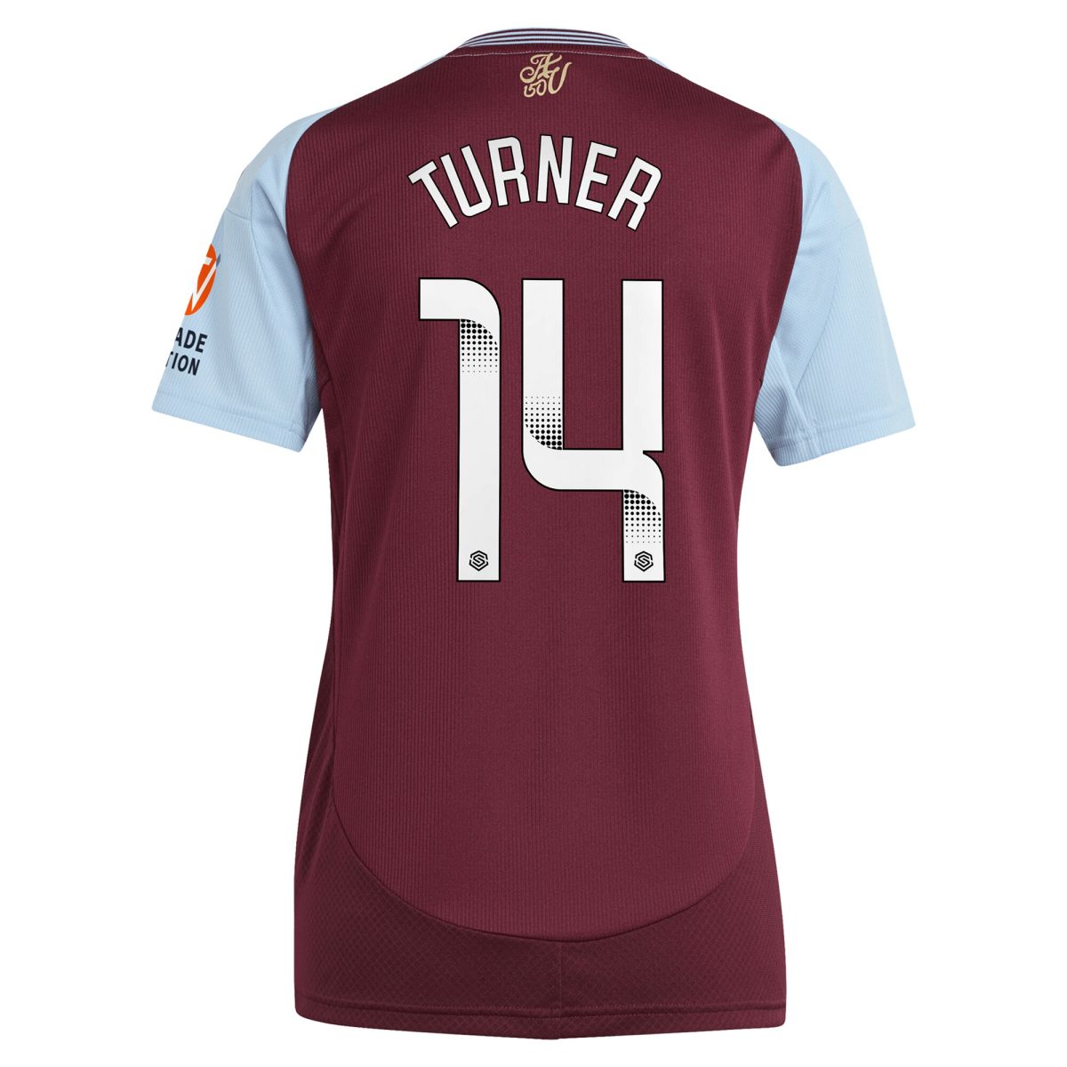 aston villa wsl adidas home shirt 2024-25 – womens with turner 14 printing Collection | Official Aston Villa Shirts