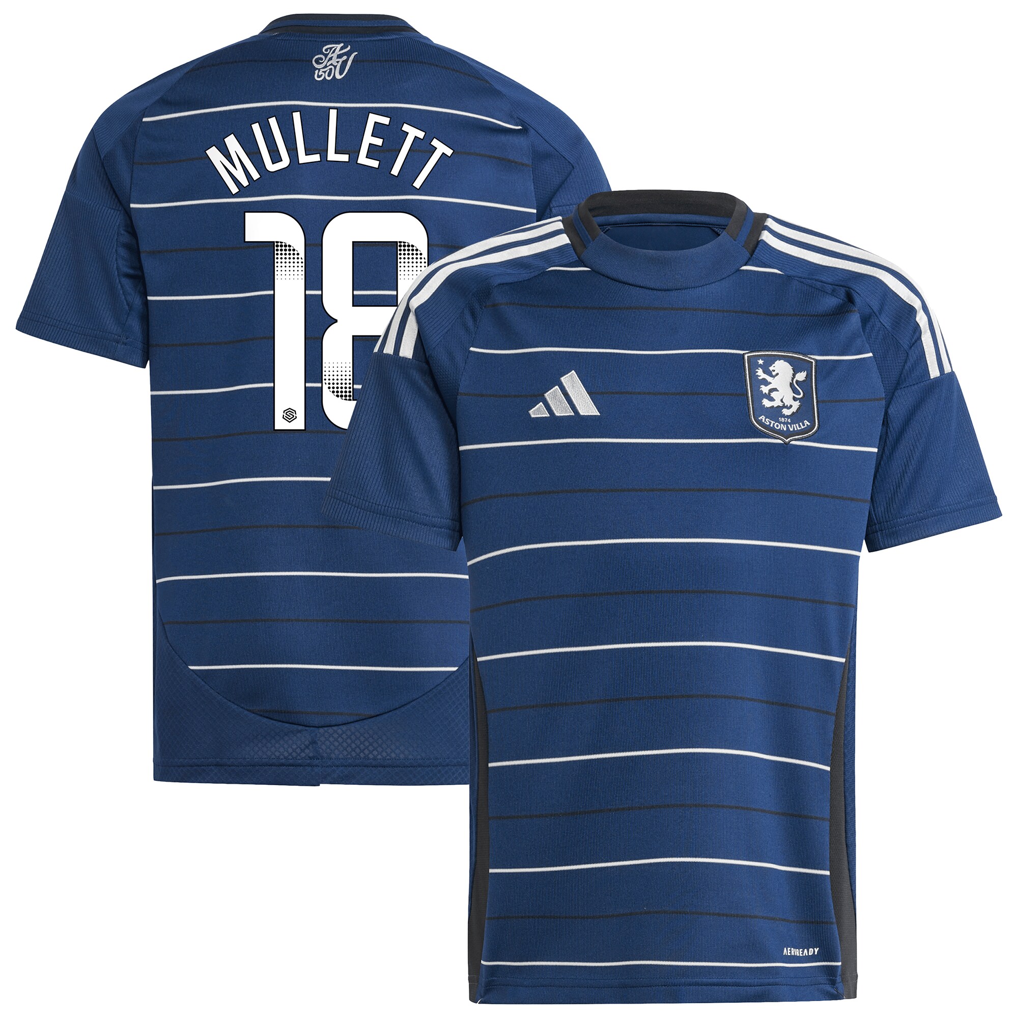 aston villa wsl adidas third shirt 2024-25 – kids with mullett 18 printing Collection | Official Aston Villa Shirts