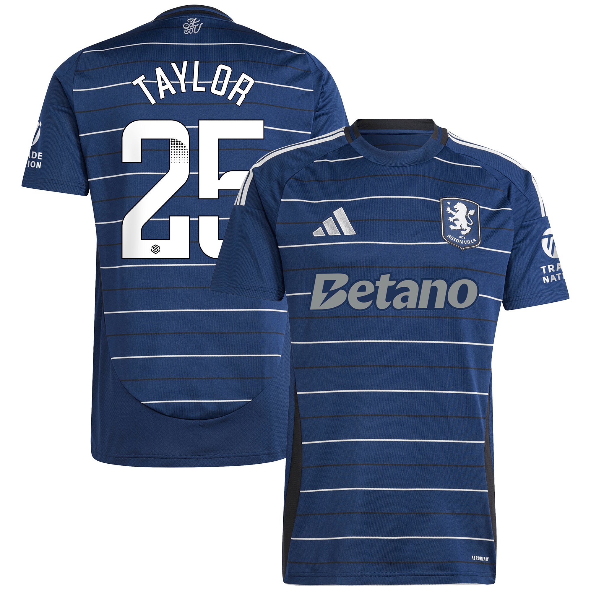 aston villa wsl adidas third shirt 2024-25 with taylor 25 printing Collection | Official Aston Villa Shirts