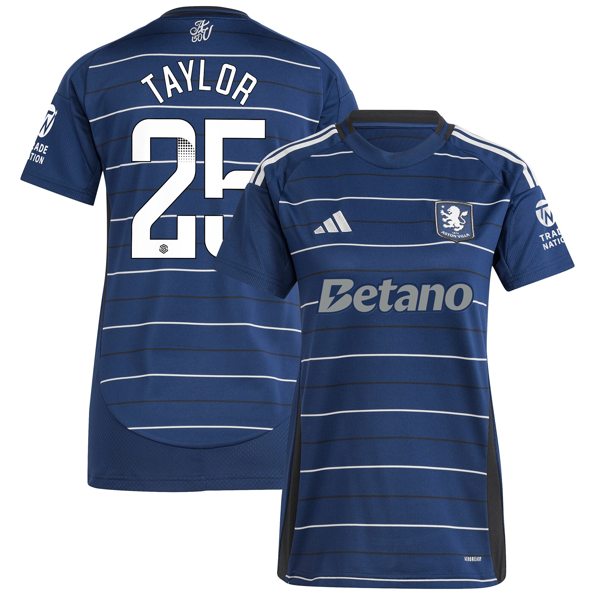aston villa wsl adidas third shirt 2024-25 – womens with taylor 25 printing Collection | Official Aston Villa Shirts