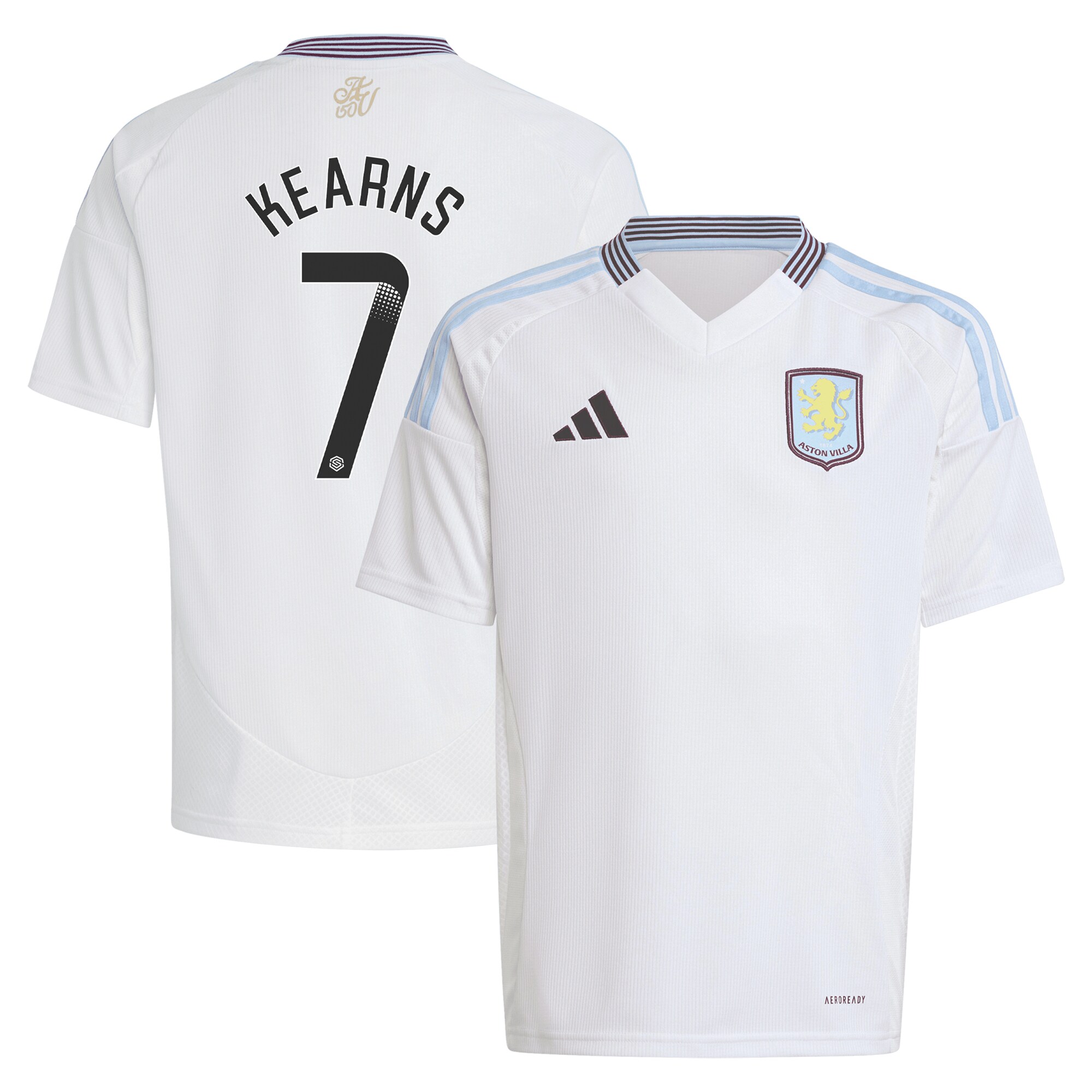 aston villa wsl away shirt 2024-25 – kids with kearns 7 printing Collection | Official Aston Villa Shirts