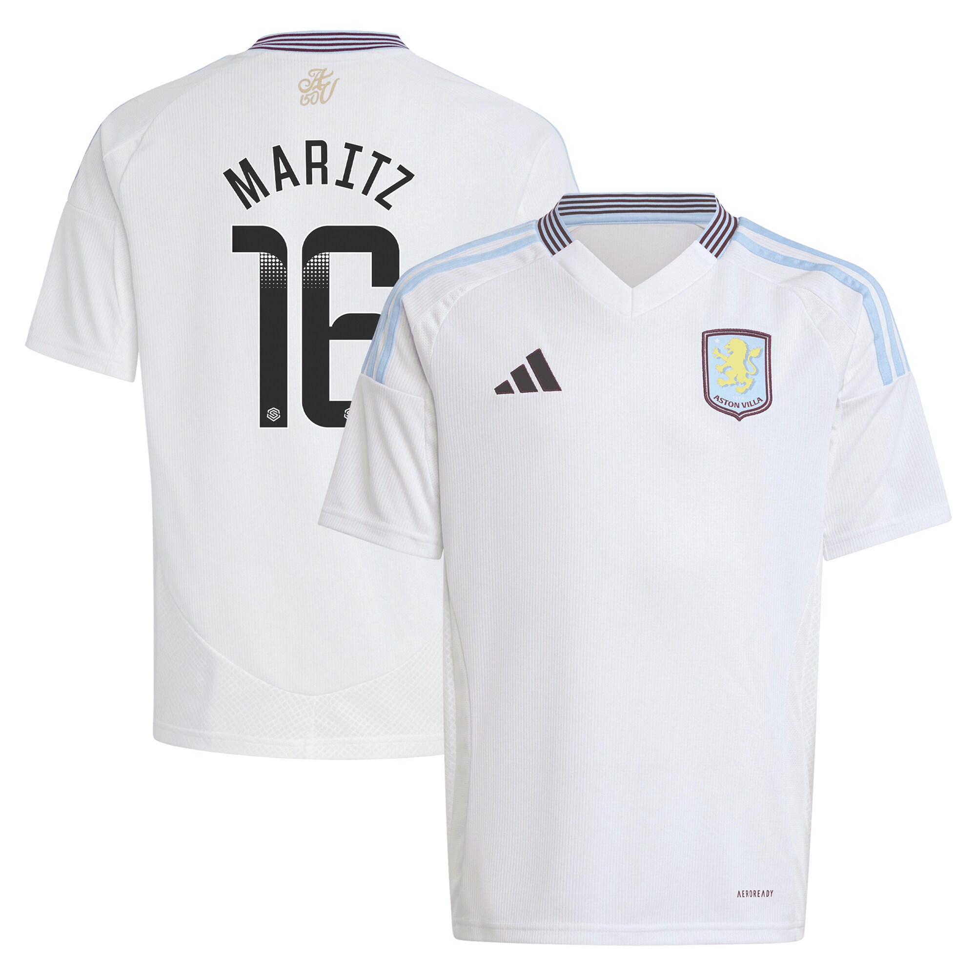 aston villa wsl away shirt 2024-25 – kids with maritz 16 printing Collection | Official Aston Villa Shirts