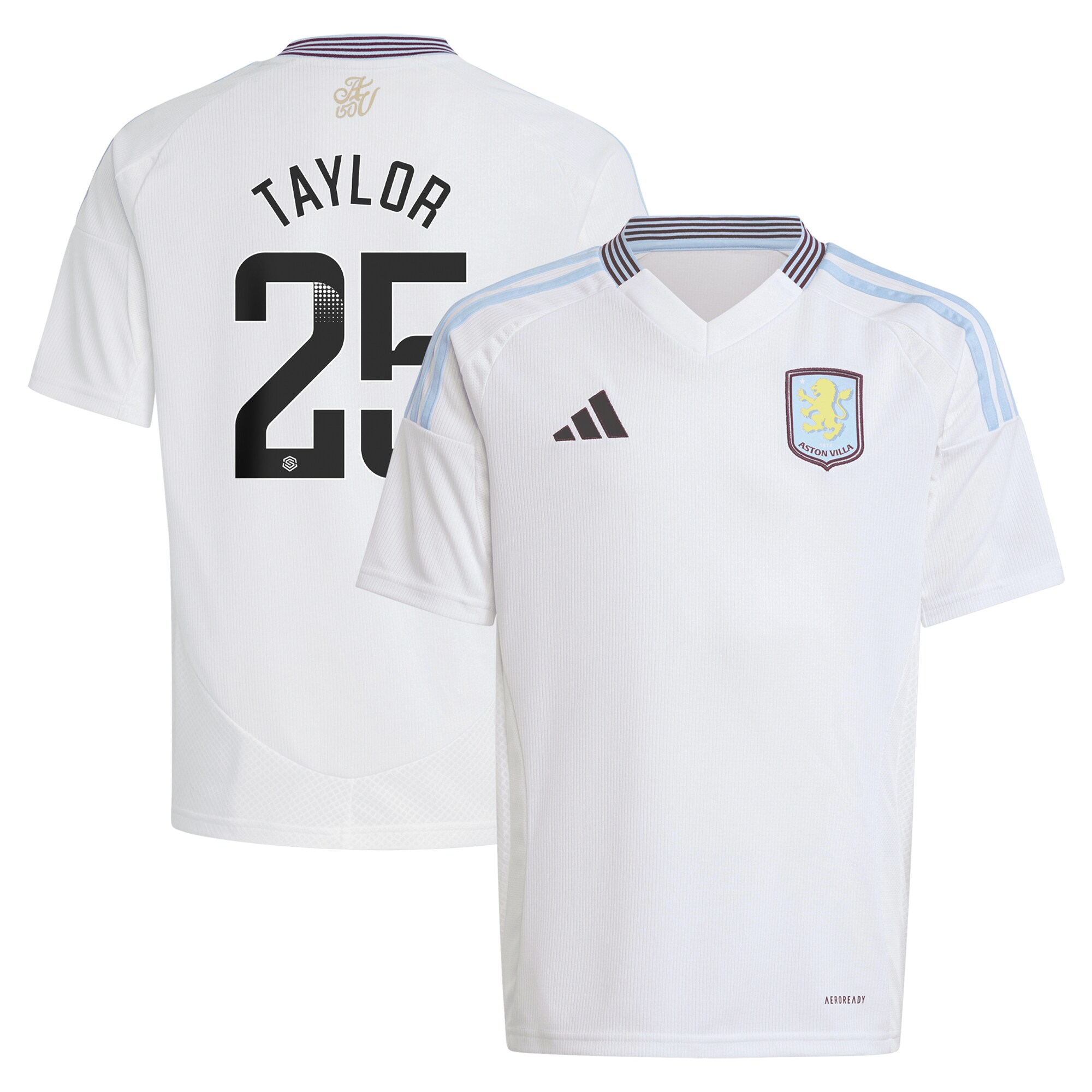 aston villa wsl away shirt 2024-25 – kids with taylor 25 printing Collection | Official Aston Villa Shirts