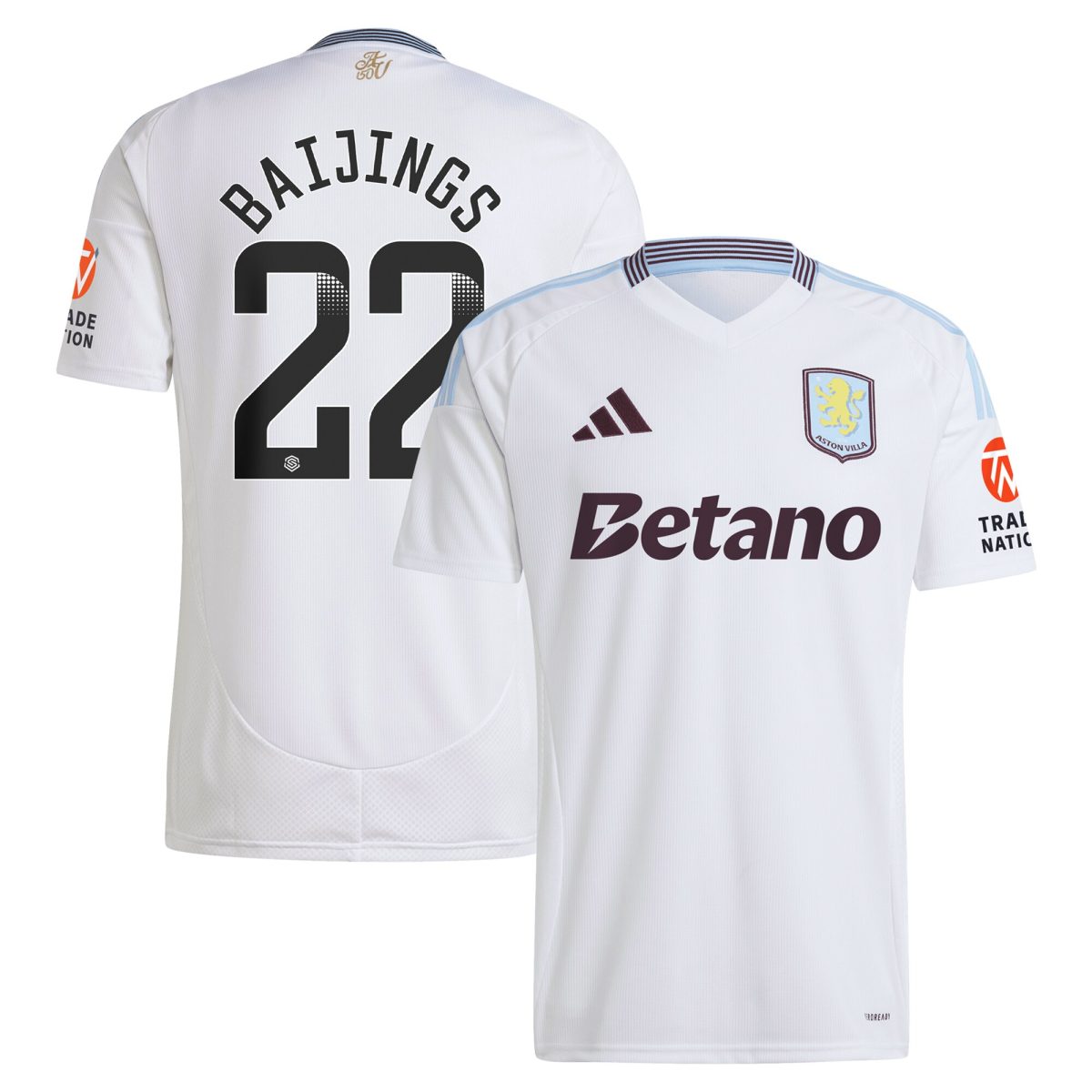 aston villa wsl away shirt 2024-25 with baijings 22 printing Collection | Official Aston Villa Shirts