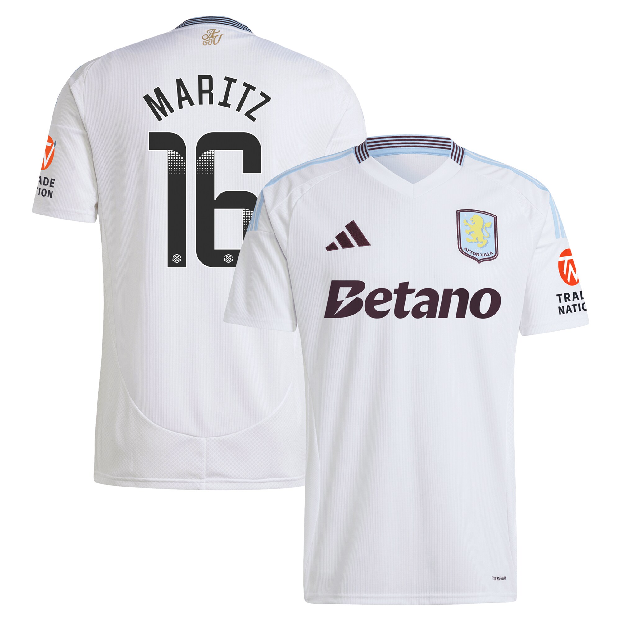 aston villa wsl away shirt 2024-25 with maritz 16 printing Collection | Official Aston Villa Shirts