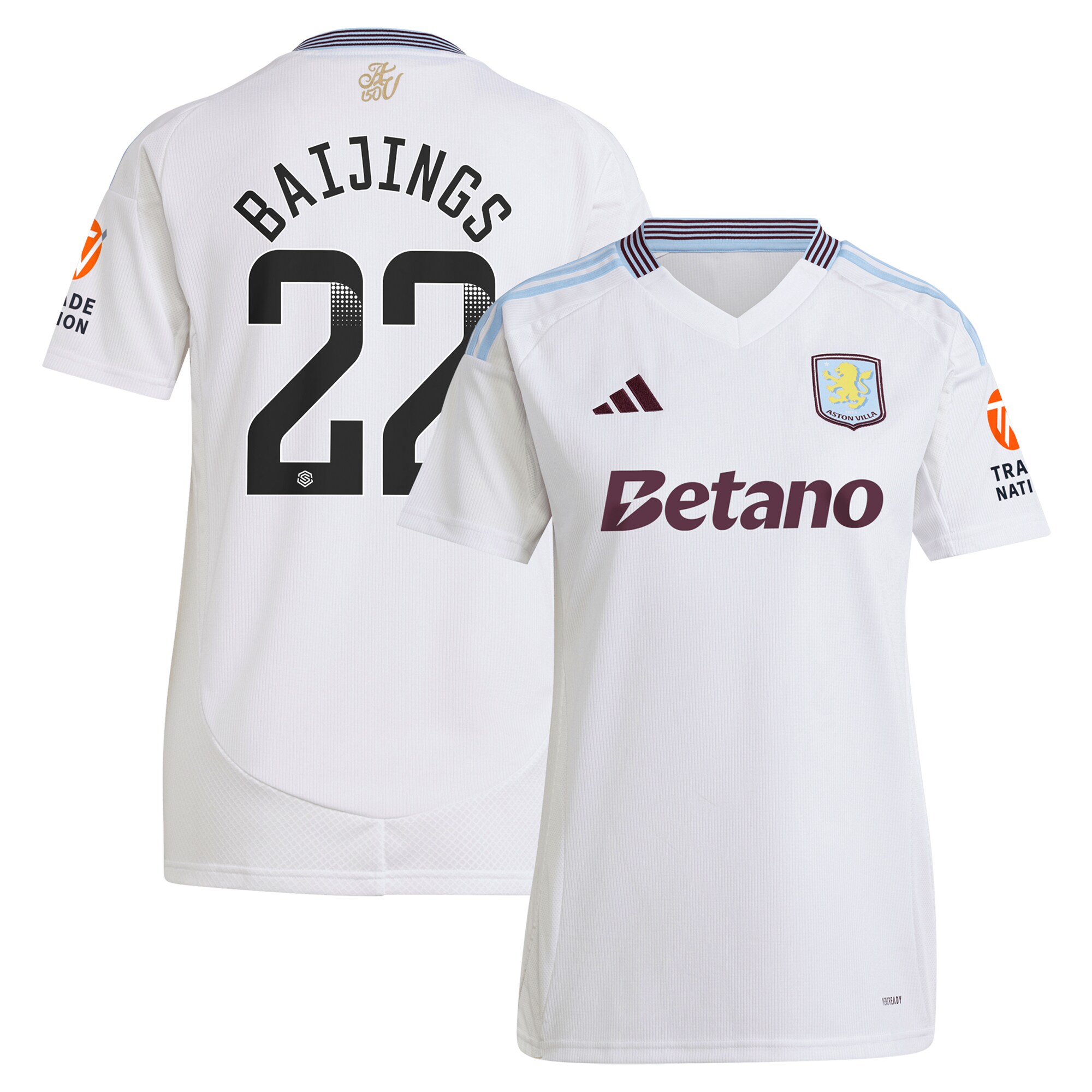 aston villa wsl away shirt 2024-25 – womens with baijings 22 printing Collection | Official Aston Villa Shirts
