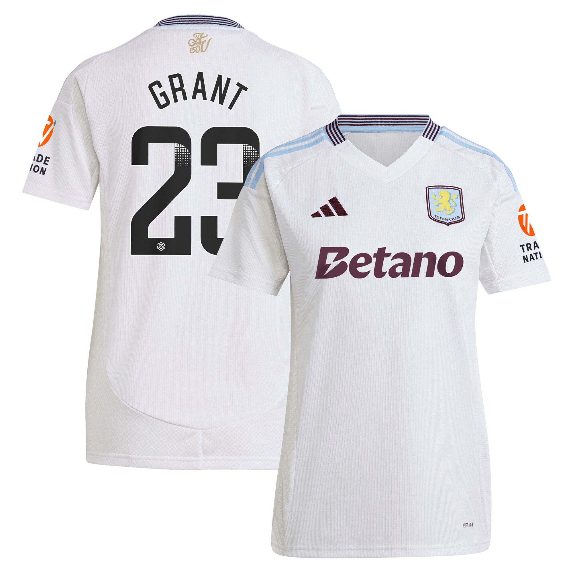 aston villa wsl away shirt 2024-25 – womens with grant 23 printing Collection | Official Aston Villa Shirts