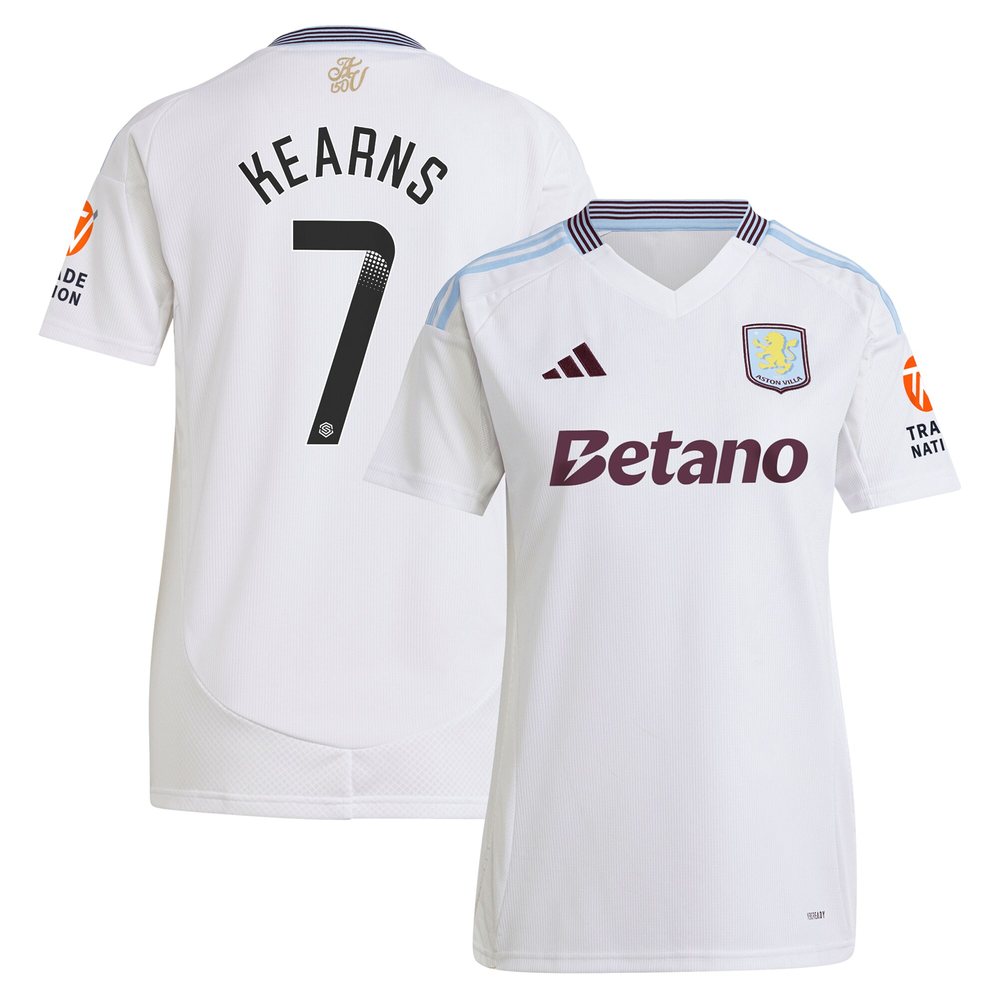 aston villa wsl away shirt 2024-25 – womens with kearns 7 printing Collection | Official Aston Villa Shirts