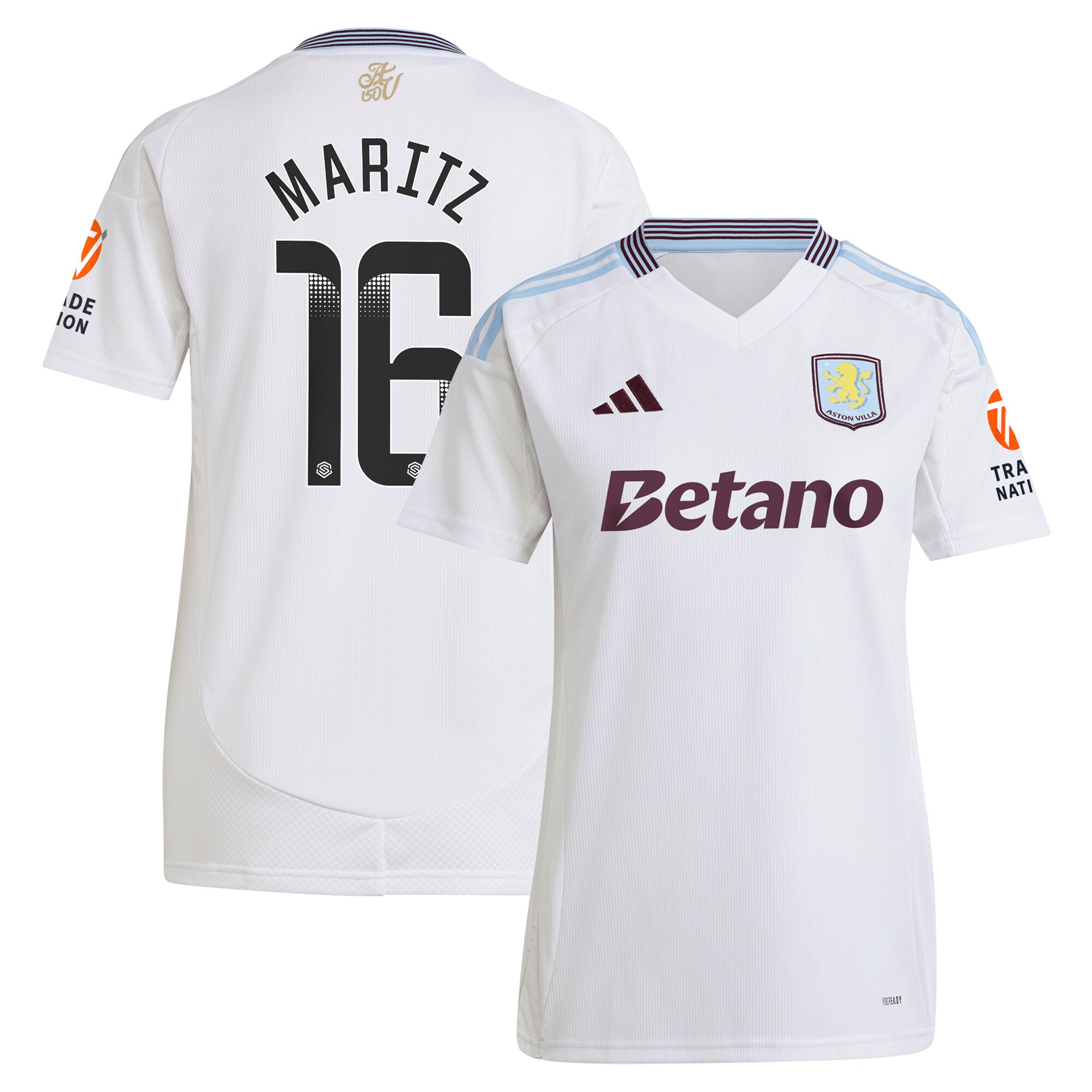 aston villa wsl away shirt 2024-25 – womens with maritz 16 printing Collection | Official Aston Villa Shirts