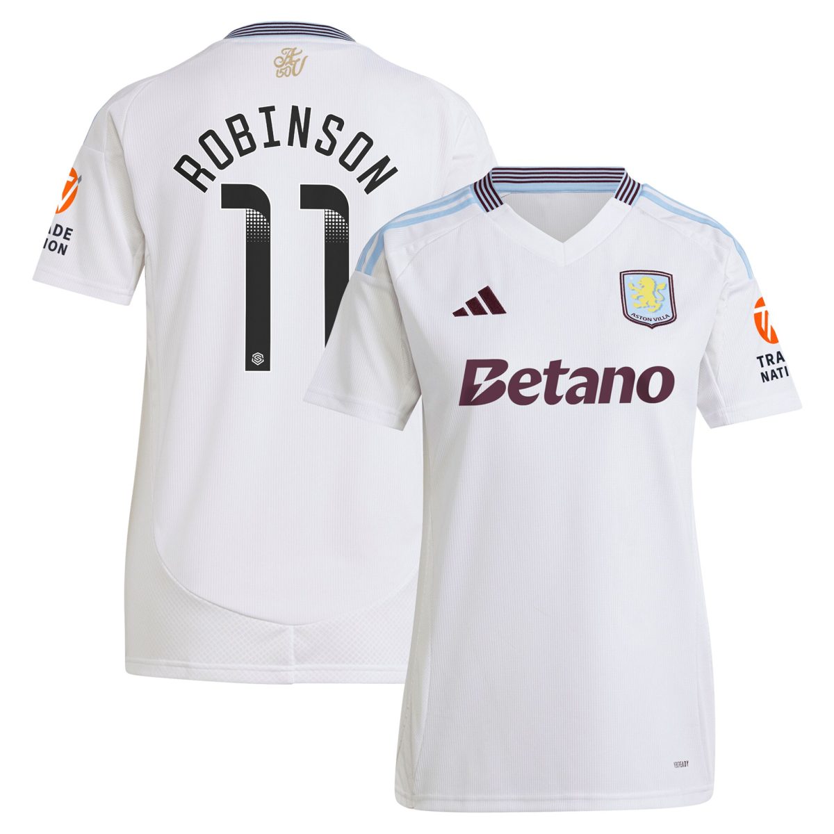 aston villa wsl away shirt 2024-25 – womens with robinson 11 printing Collection | Official Aston Villa Shirts