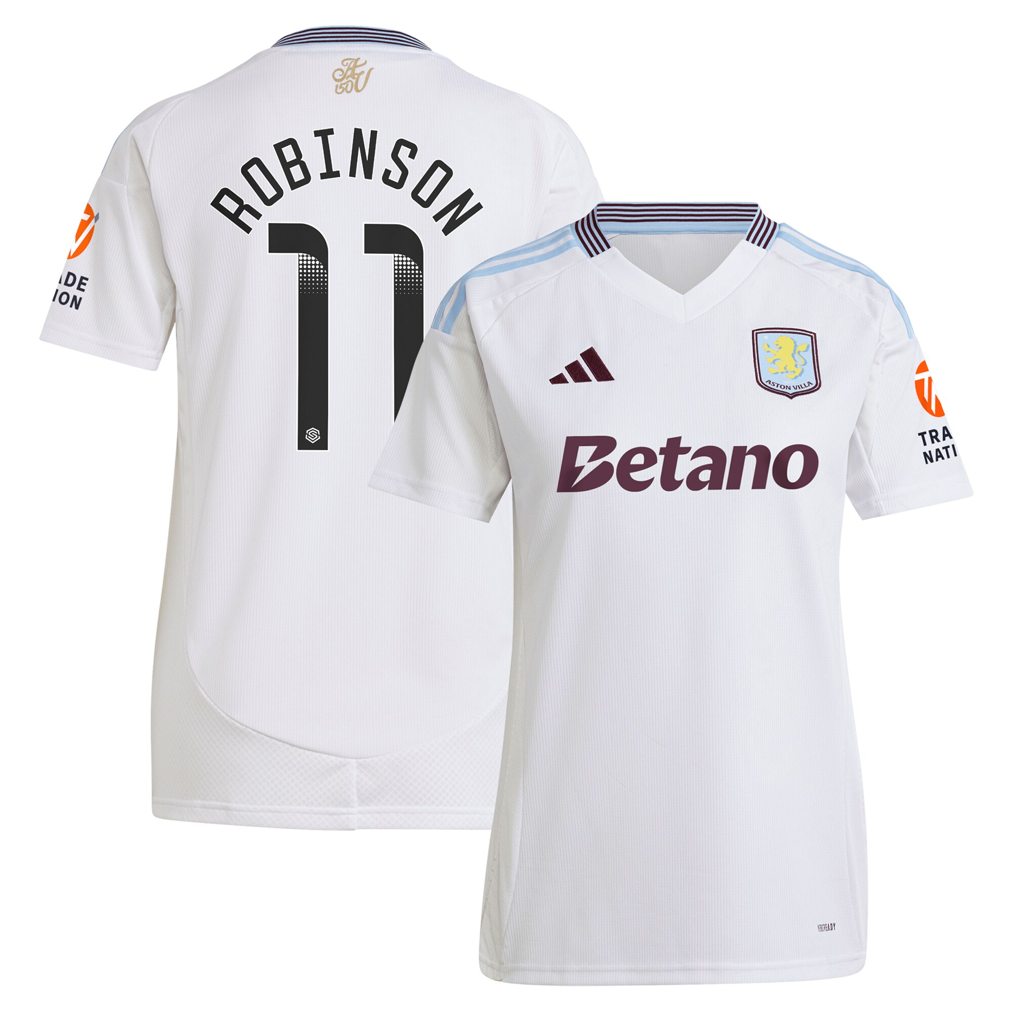 aston villa wsl away shirt 2024-25 – womens with robinson 11 printing Collection | Official Aston Villa Shirts