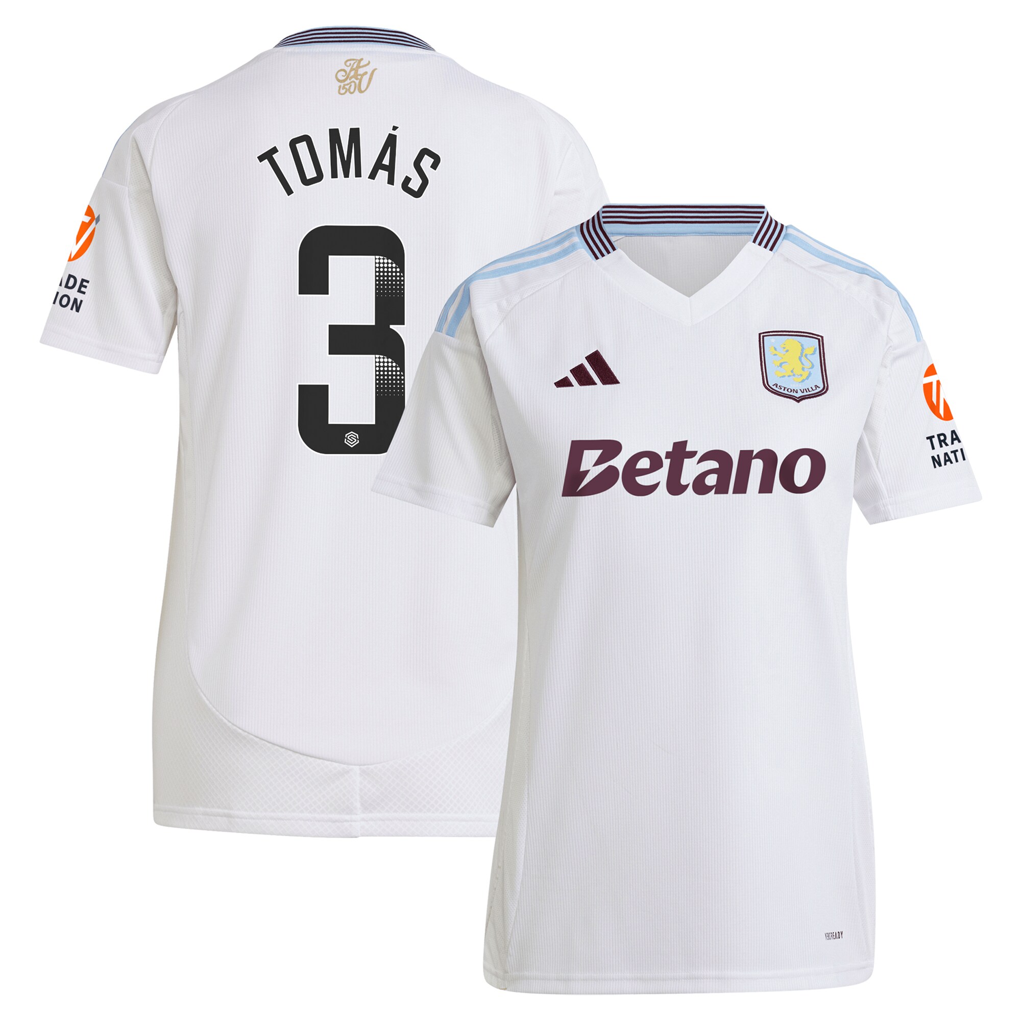 aston villa wsl away shirt 2024-25 – womens with tomás 3 printing Collection | Official Aston Villa Shirts